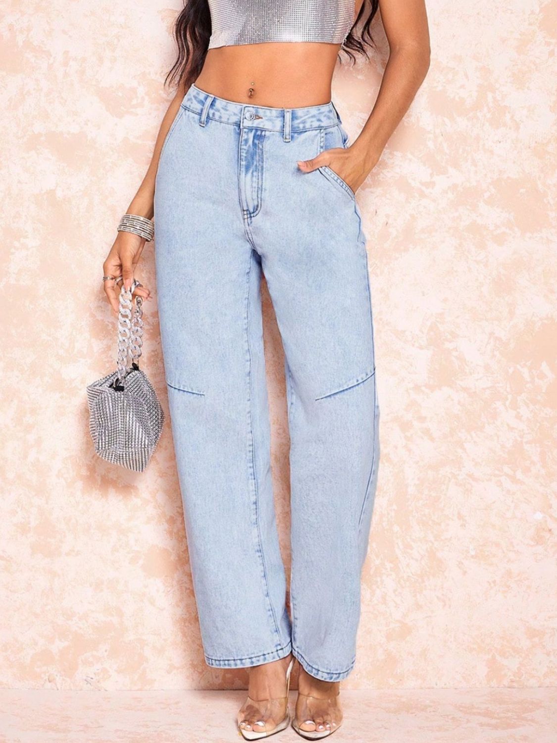 Straight Leg Jeans with Pockets - Luxe4Everyday Light / XS Jeans