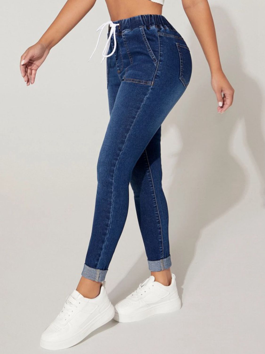 Drawstring Cropped Jeans - Luxe4Everyday Medium / S Jeans