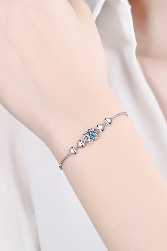 1 Carat Moissanite Heart Bracelet - Luxe4Everyday Silver / One Size Bracelet