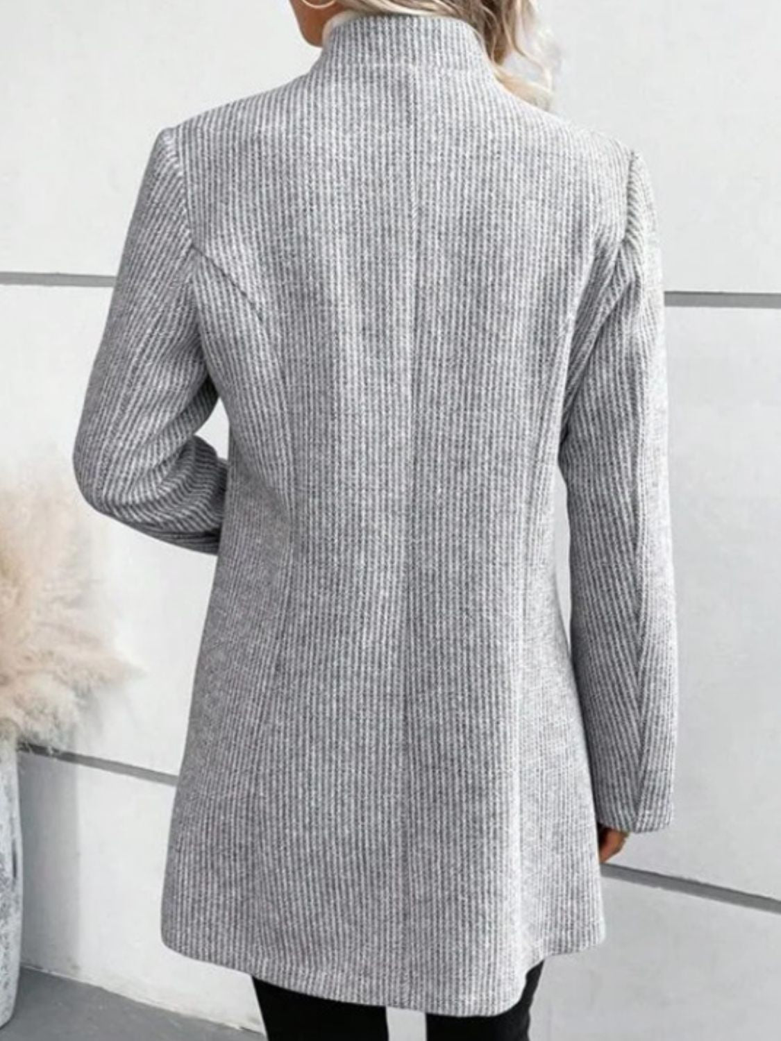 One Button Long Sleeve Coat - Luxe4Everyday Gray / S Coat