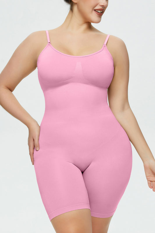 Full Size Spaghetti Strap Shaping Romper - Luxe4Everyday Pink / S Shapewear