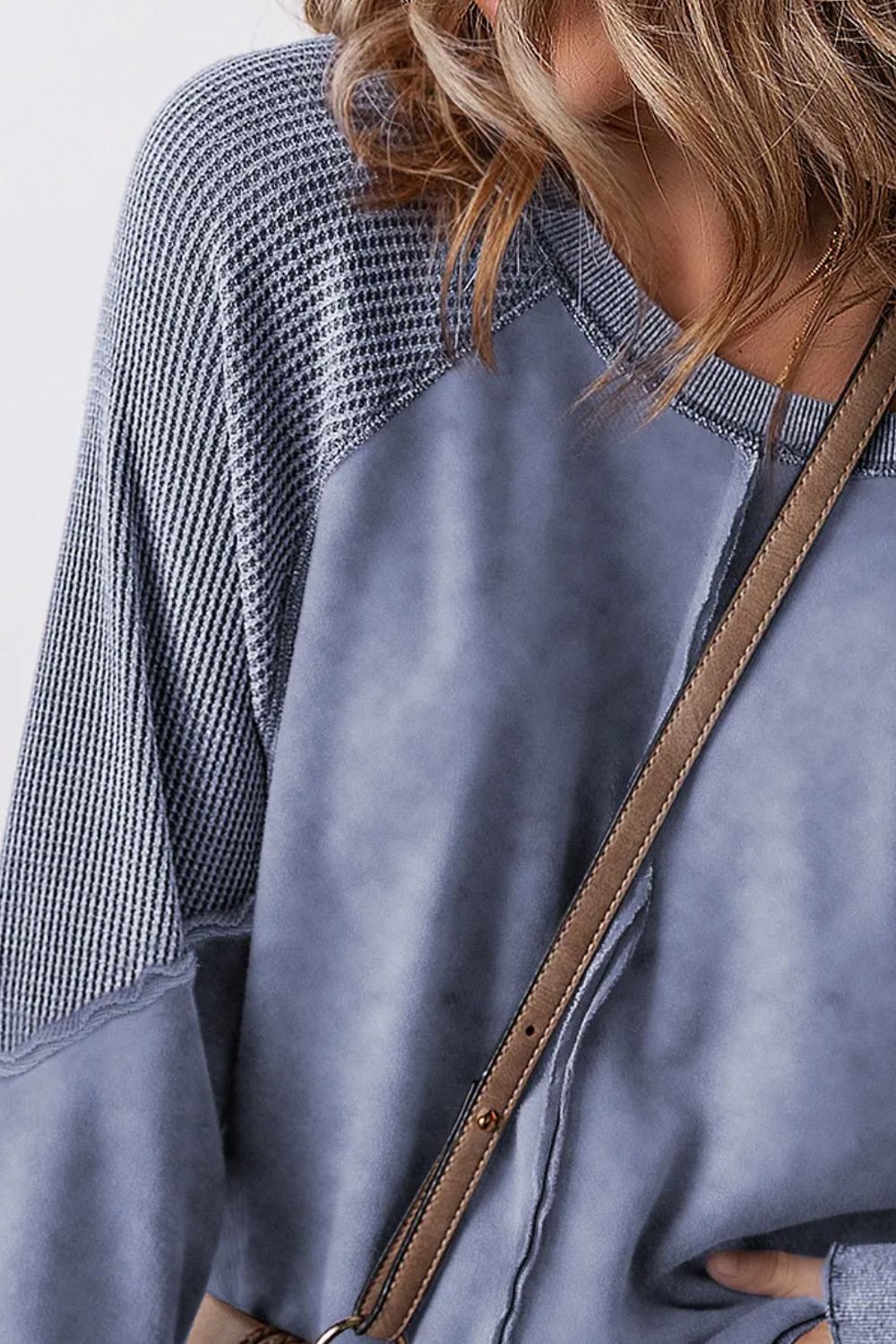 Exposed Seam Long Sleeve Sweatshirt - Luxe4Everyday Sweater