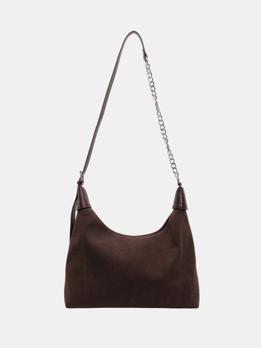 Suede Adjustable Strap Shoulder Bag - Luxe4Everyday Coffee Brown / One Size Bags