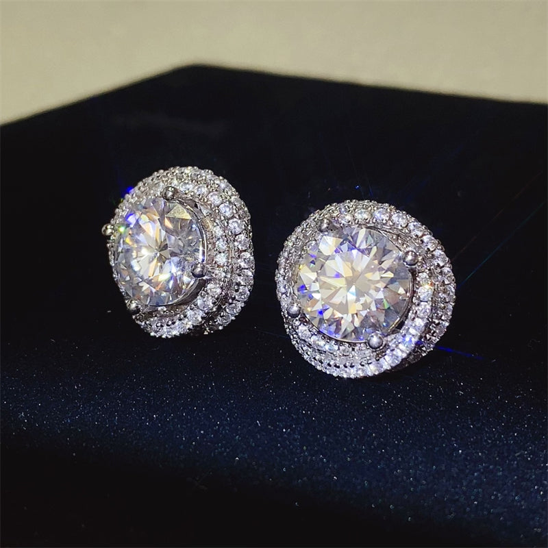 6 Carat Moissanite 925 Sterling Silver Earrings - Luxe4Everyday Earrings