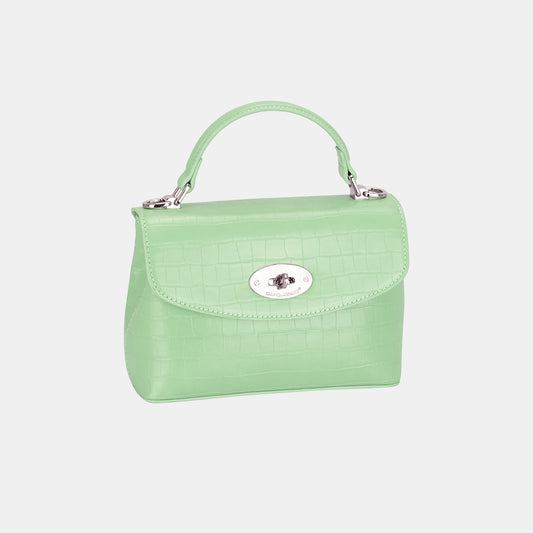 David Jones Texture PU Leather Handbag - Luxe4Everyday Light Green / One Size Bags