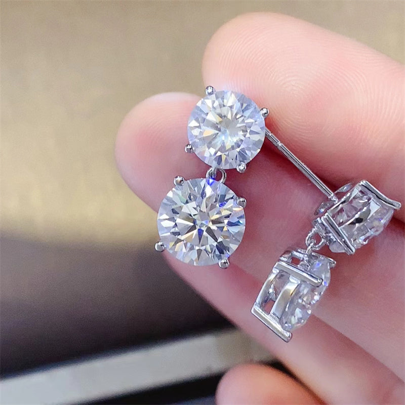 10 Carat Moissanite 925 Sterling Silver Earrings - Luxe4Everyday Earrings