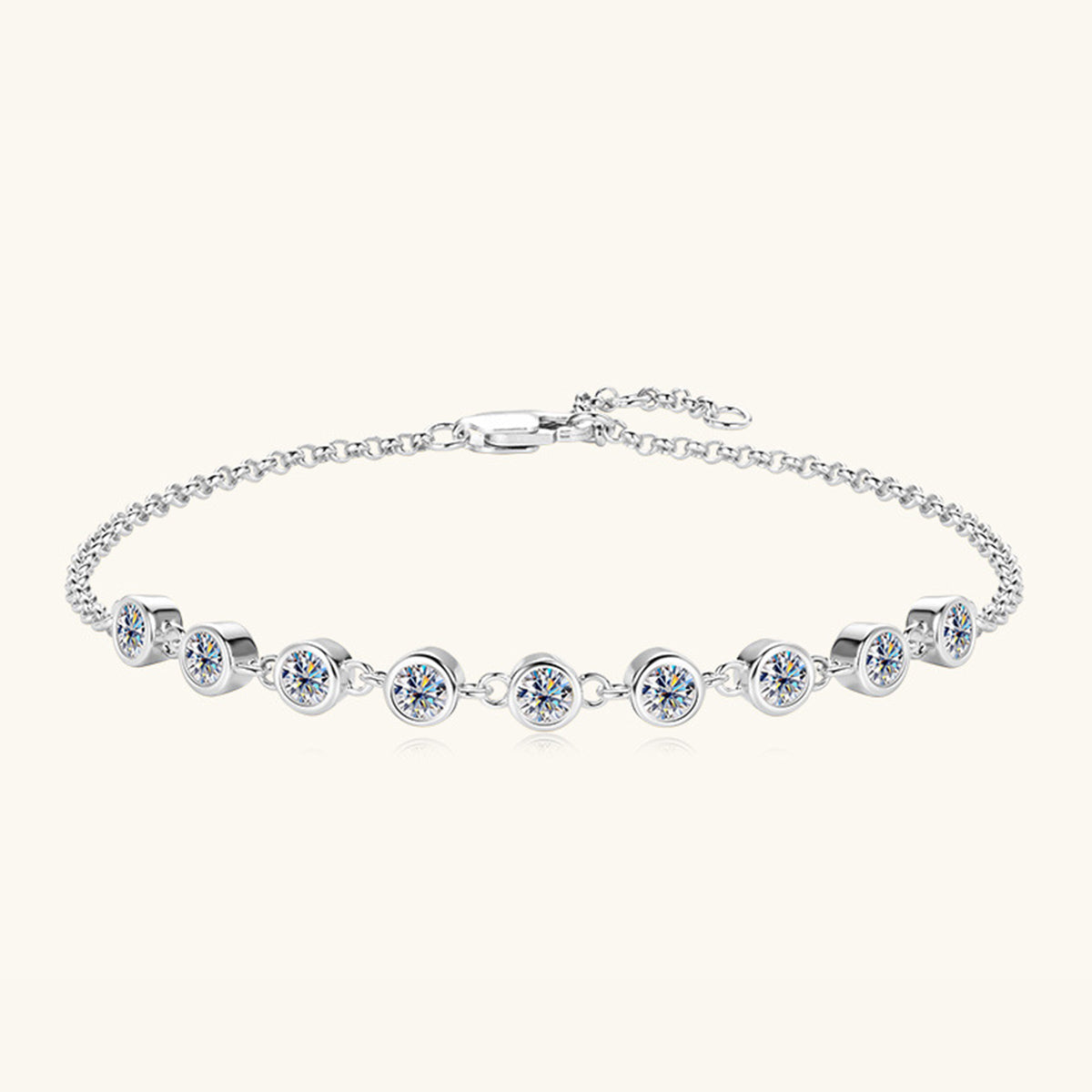 Inlaid Moissanite 925 Sterling Silver Bracelet - Luxe4Everyday Bracelet