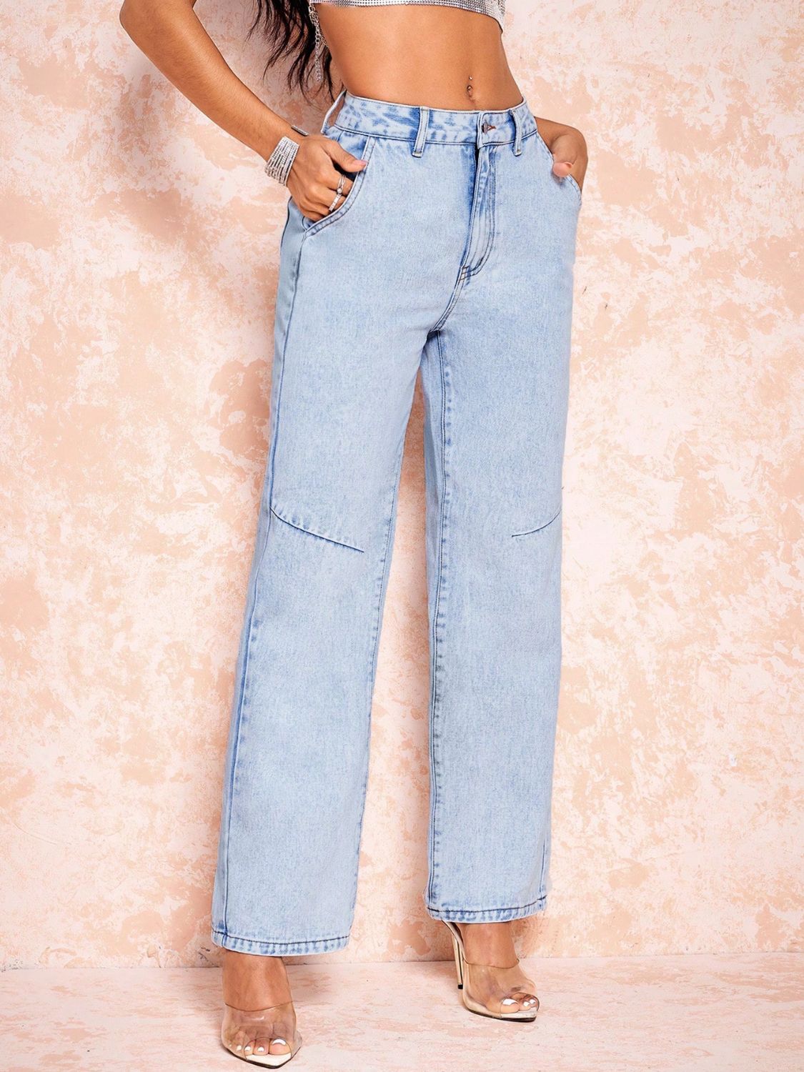 Straight Leg Jeans with Pockets - Luxe4Everyday Light / XS Jeans