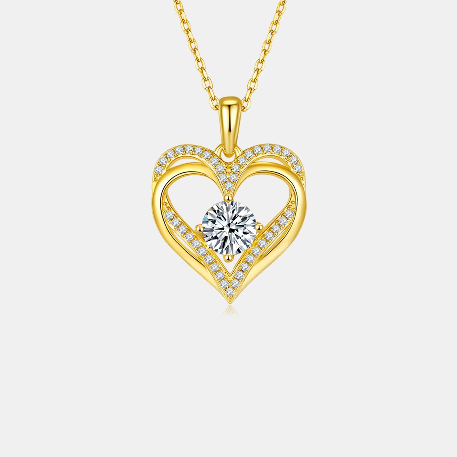 1.2 Carat Moissanite 925 Sterling Silver Heart Necklace - Luxe4Everyday Necklace