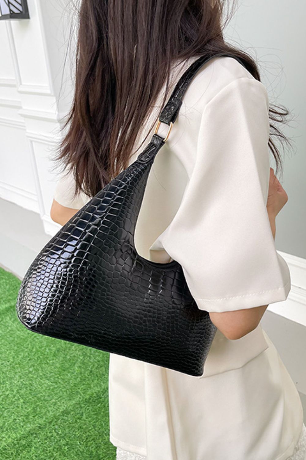 PU Leather Stone Texture Shoulder Bag - Luxe4Everyday Bags