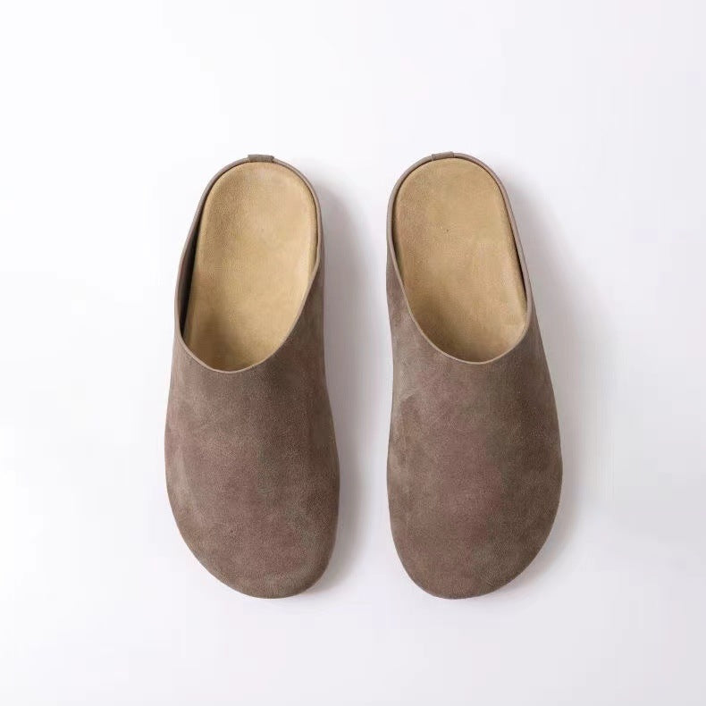 Suede Round Toe Slip-Ons - Luxe4Everyday Taupe / 35(US4) Shoes