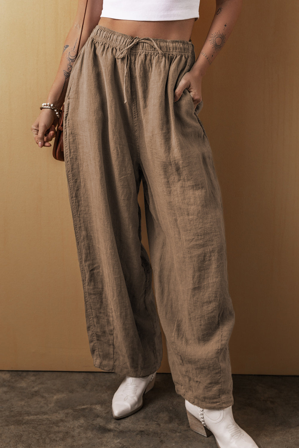 Drawstring Wide Leg Pants - Luxe4Everyday Pants