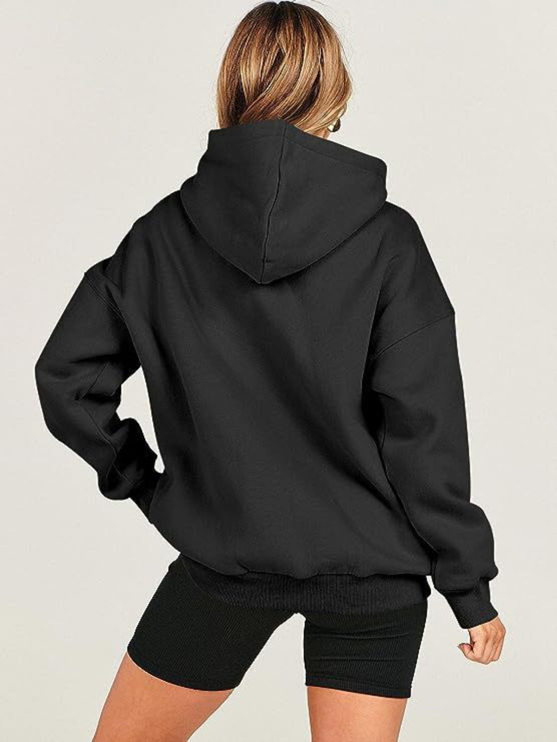 Dropped Shoulder Long Sleeve Hoodie - Luxe4Everyday Hoodie