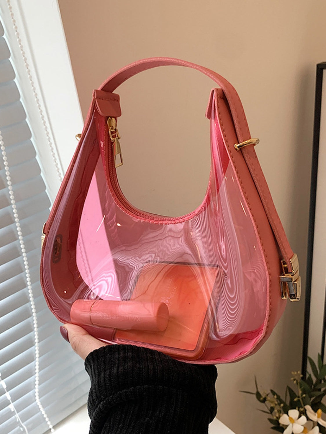 PU Leather PVC Shoulder Bag - Luxe4Everyday Hot Pink / One Size Bags