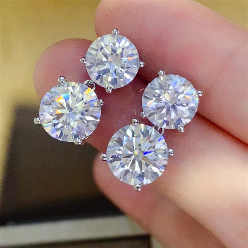 10 Carat Moissanite 925 Sterling Silver Earrings - Luxe4Everyday Earrings