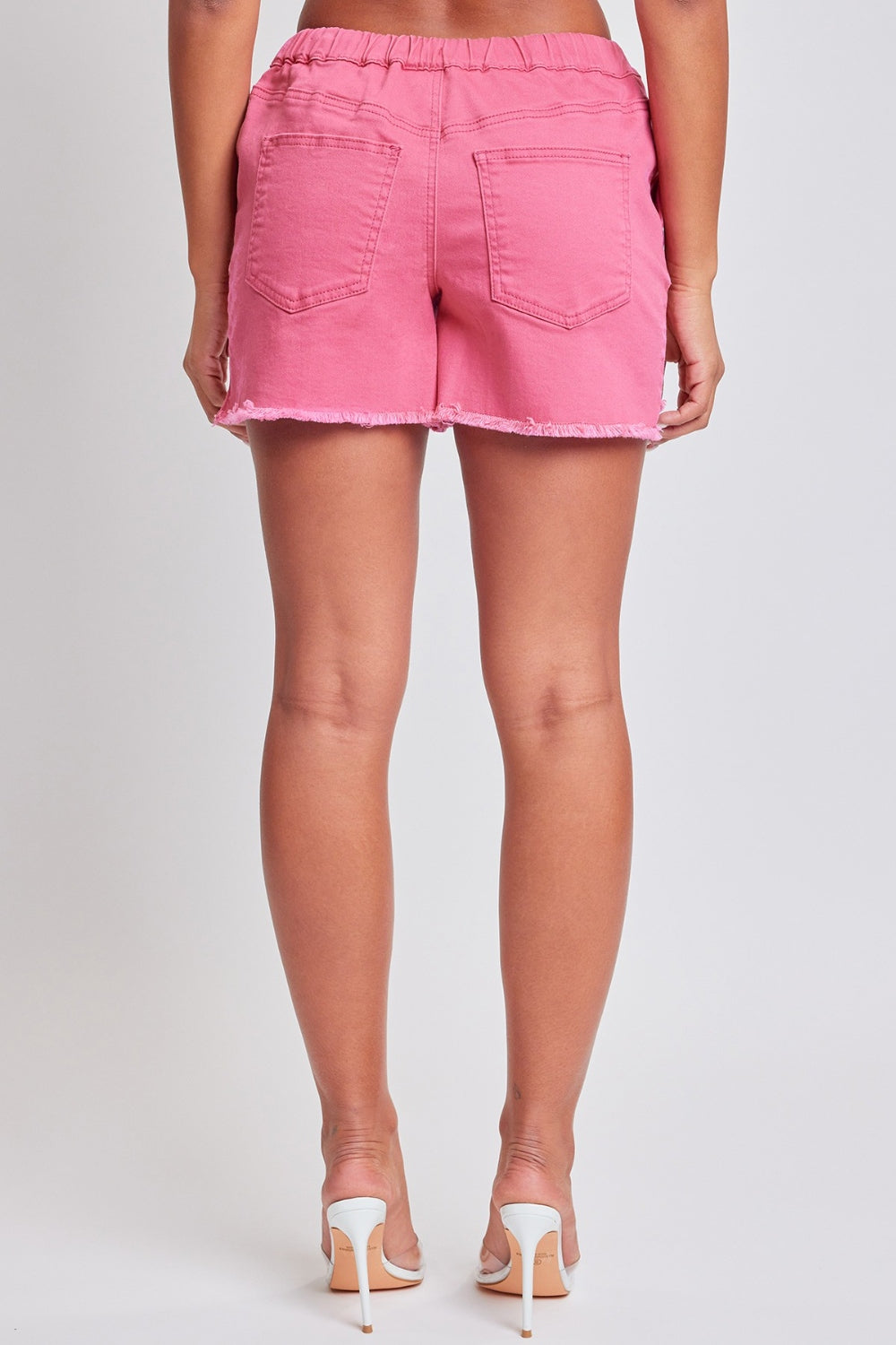 YMI Jeanswear Full Size Drawstring Raw Hem Shorts - Luxe4Everyday Pink / S Shorts