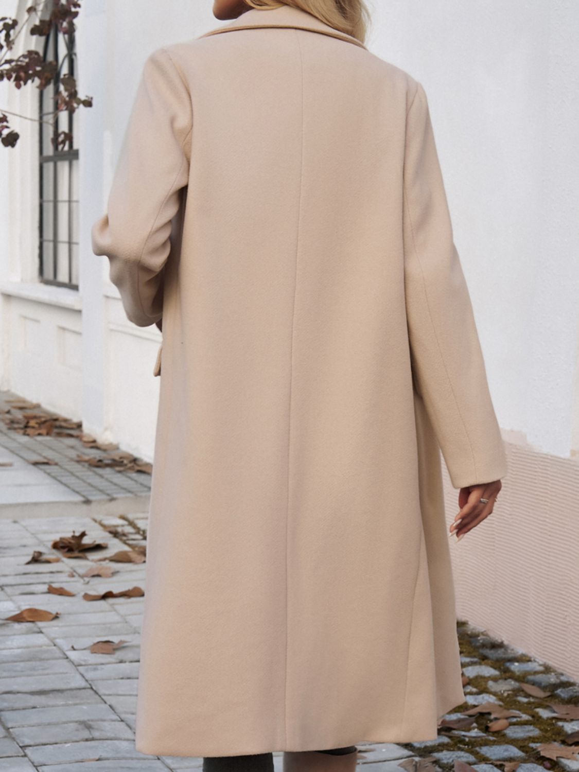 Devine Pocketed Collared Neck Long Sleeve Coat - Luxe4Everyday Coat