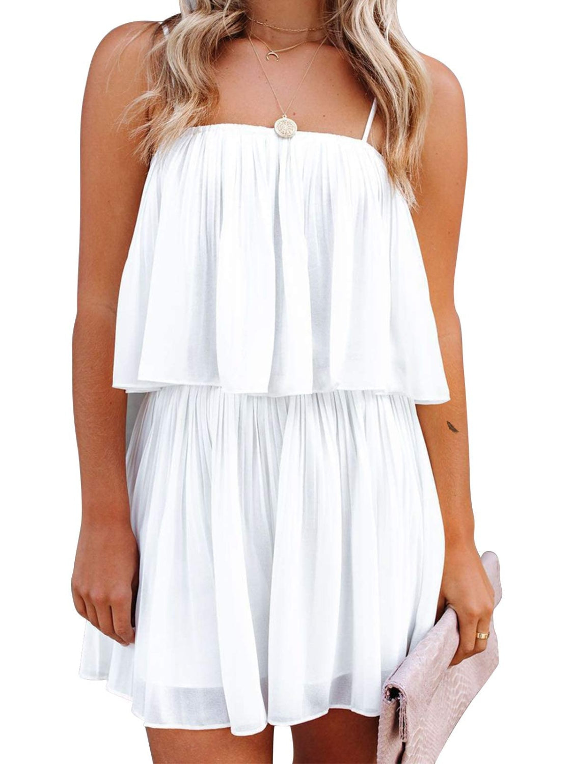 Ruched Spaghetti Strap Romper - Luxe4Everyday Rompers