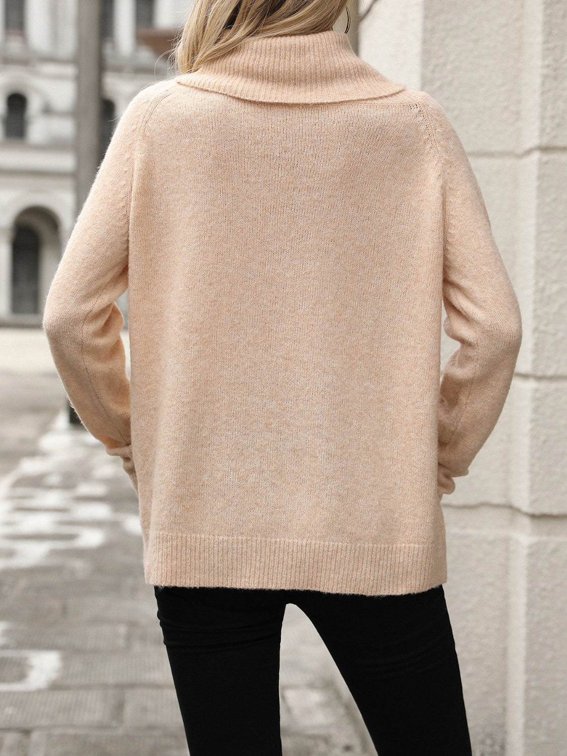 Turtleneck Long Sleeve Sweater - Luxe4Everyday Apricot / S Sweater