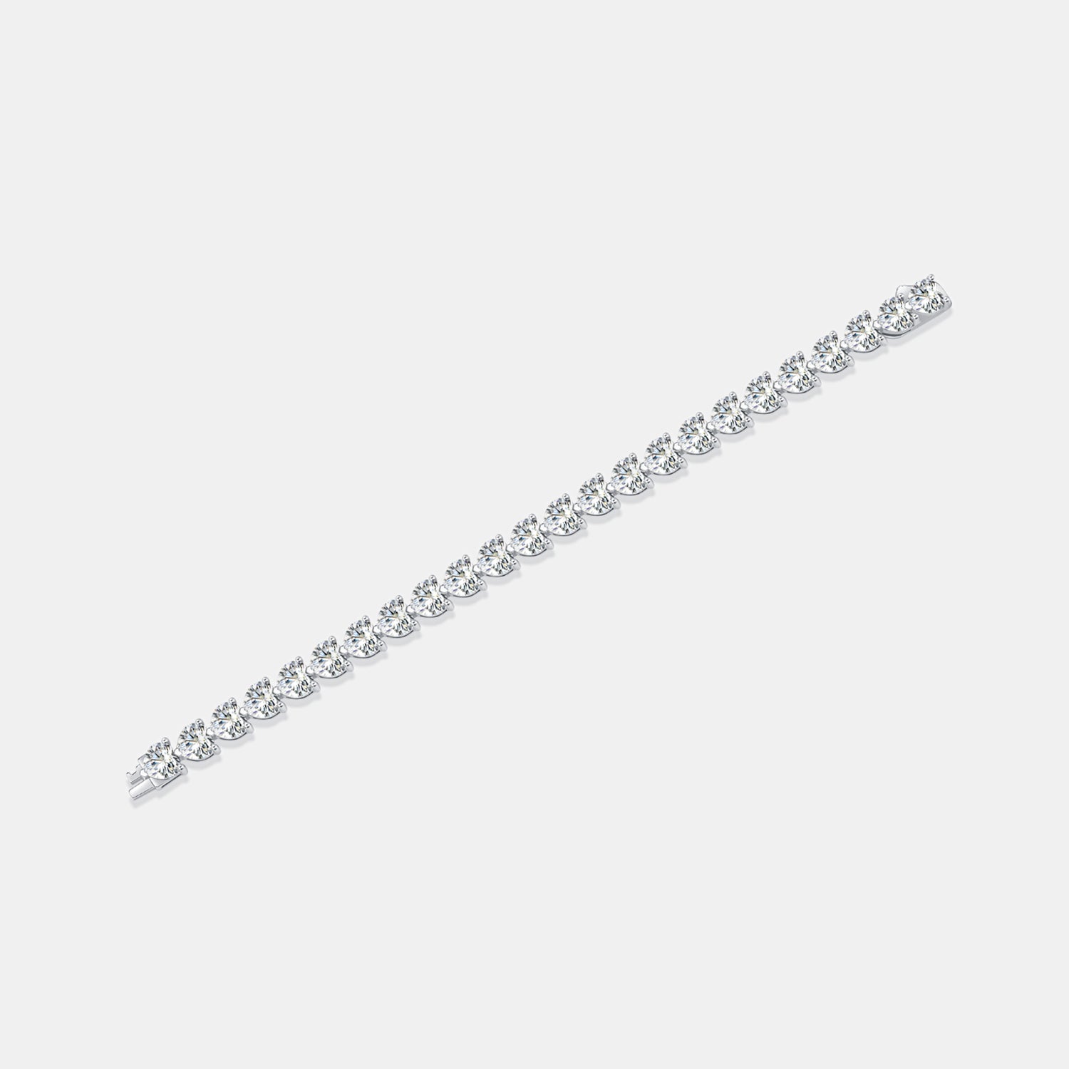 24 Carat Moissanite 925 Sterling Silver Heart Bracelet - Luxe4Everyday Bracelet