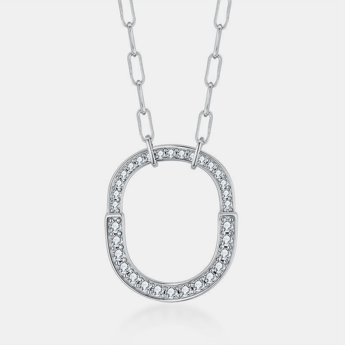 925 Sterling Silver Inlaid Moissanite Pendant Necklace - Luxe4Everyday Necklace