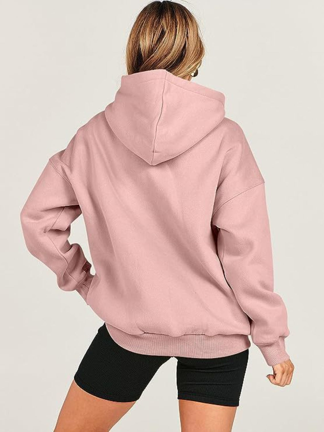 Dropped Shoulder Long Sleeve Hoodie - Luxe4Everyday Hoodie