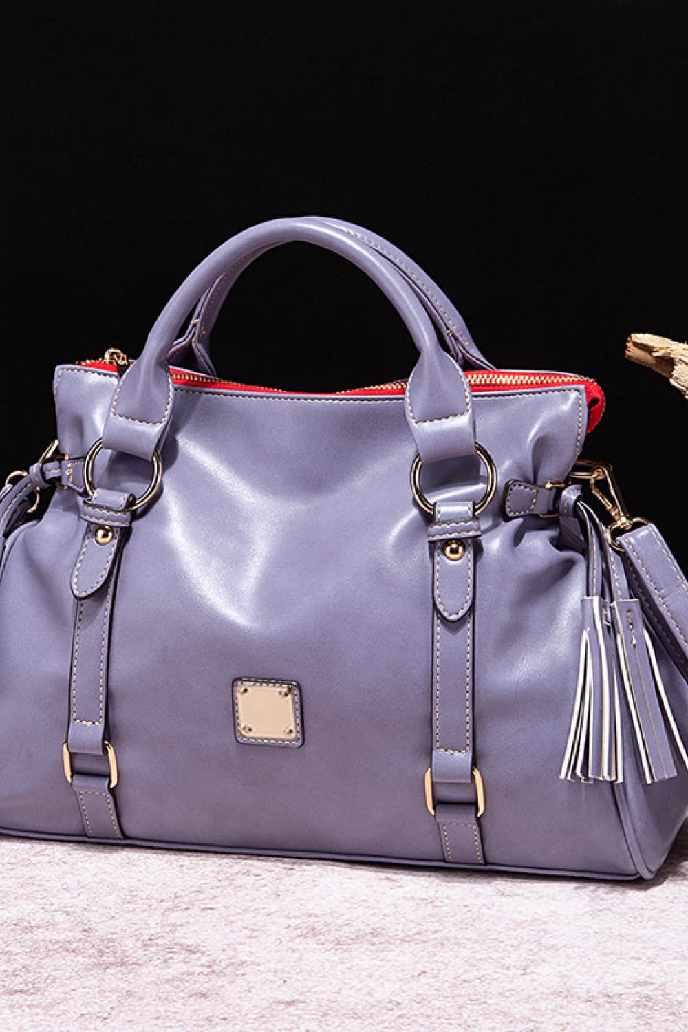 PU Leather Handbag with Tassels - Luxe4Everyday Blue Purple / One Size Bag