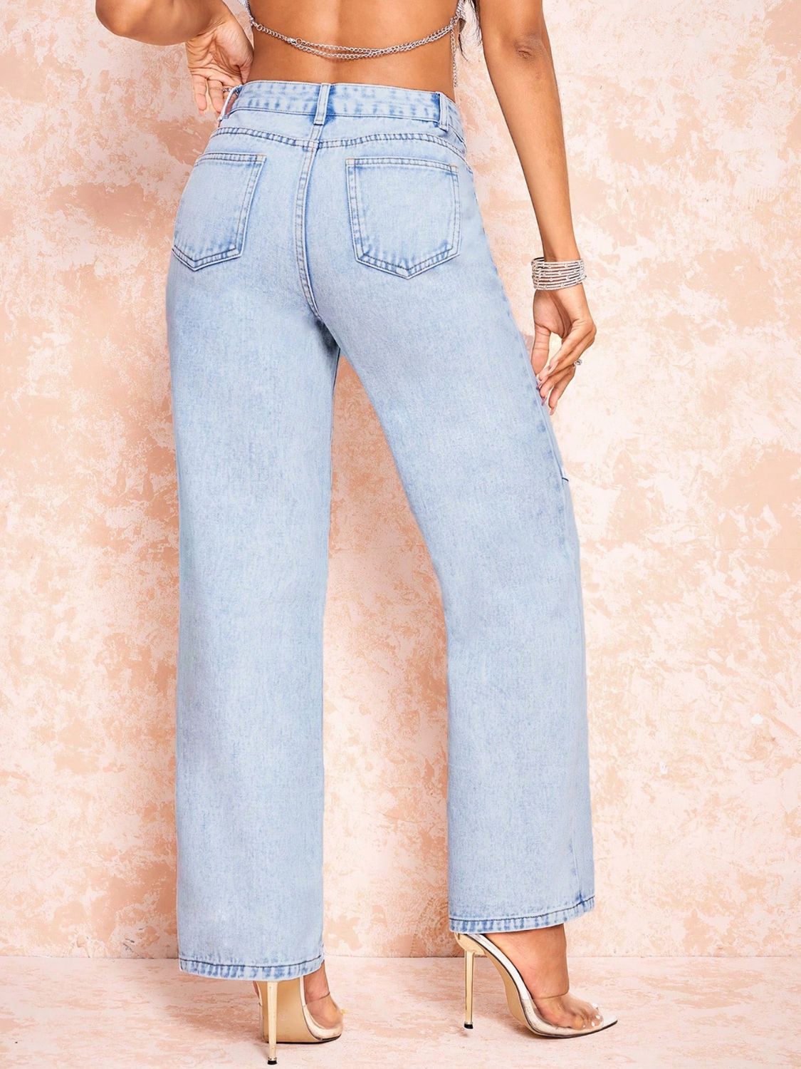 Straight Leg Jeans with Pockets - Luxe4Everyday Light / XS Jeans