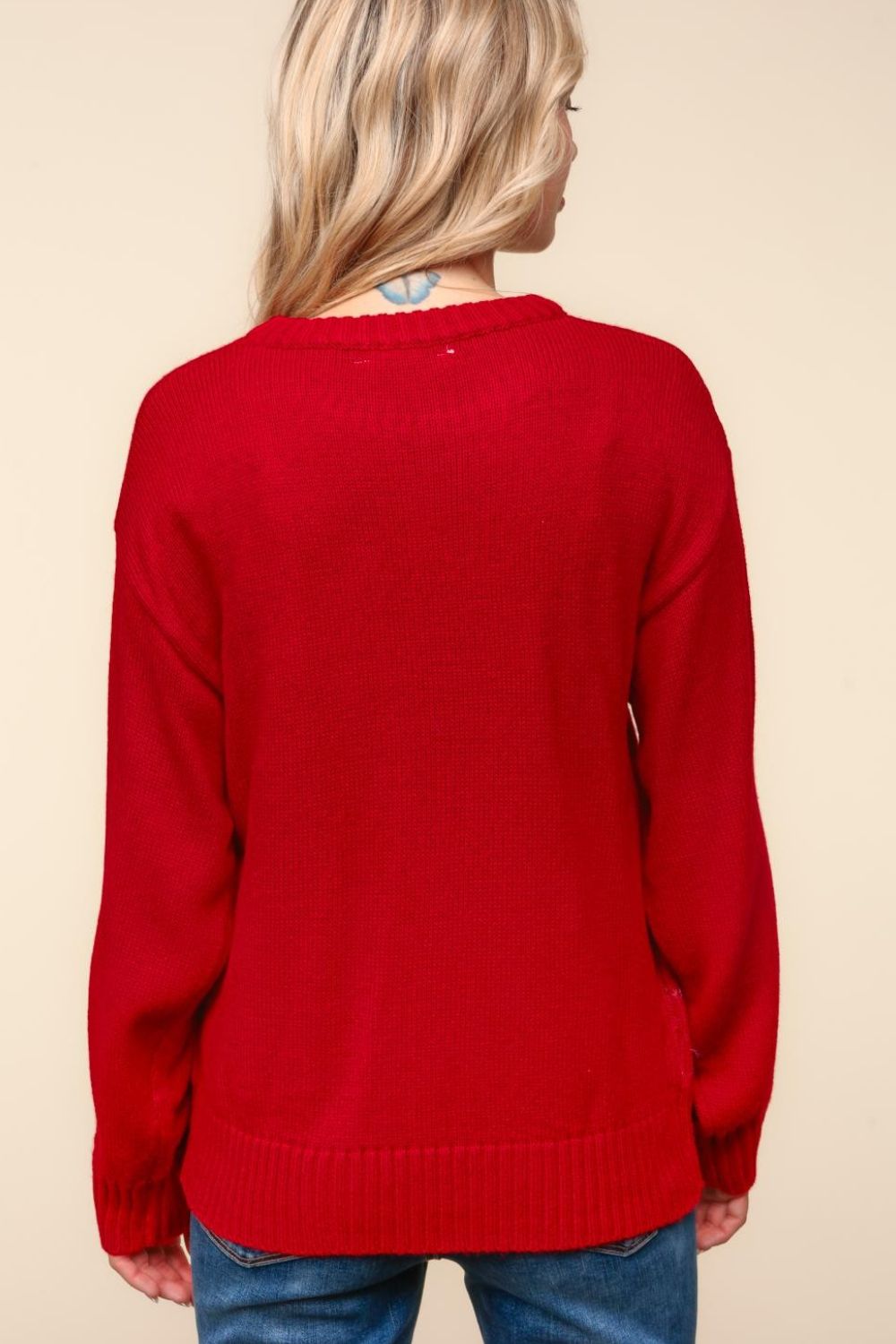 Haptics Santa Sparkle Brushed Sweater - Luxe4Everyday Red / S Sweater