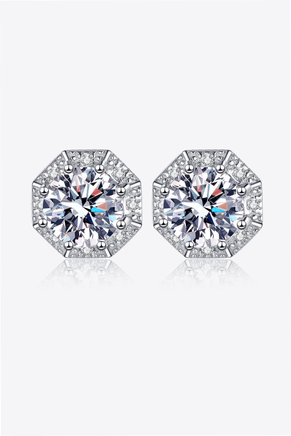 2 Carat Moissanite 925 Sterling Silver Stud Earrings - Luxe4Everyday Silver / One Size Earrings