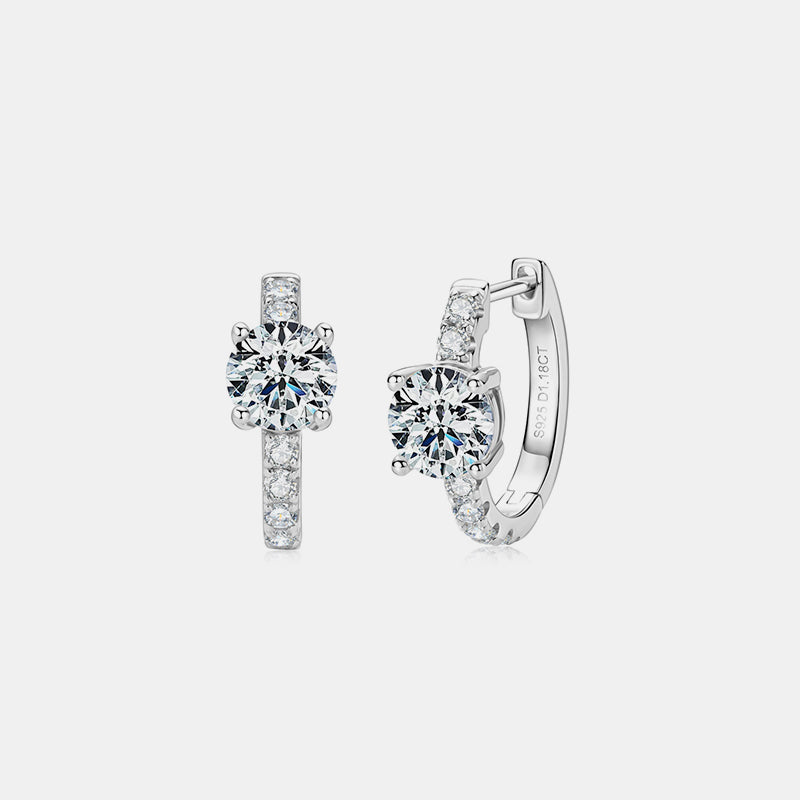 2.36 Carat Moissanite Zircon 925 Sterling Silver Hoop Earrings - Luxe4Everyday Silver / One Size Earrings