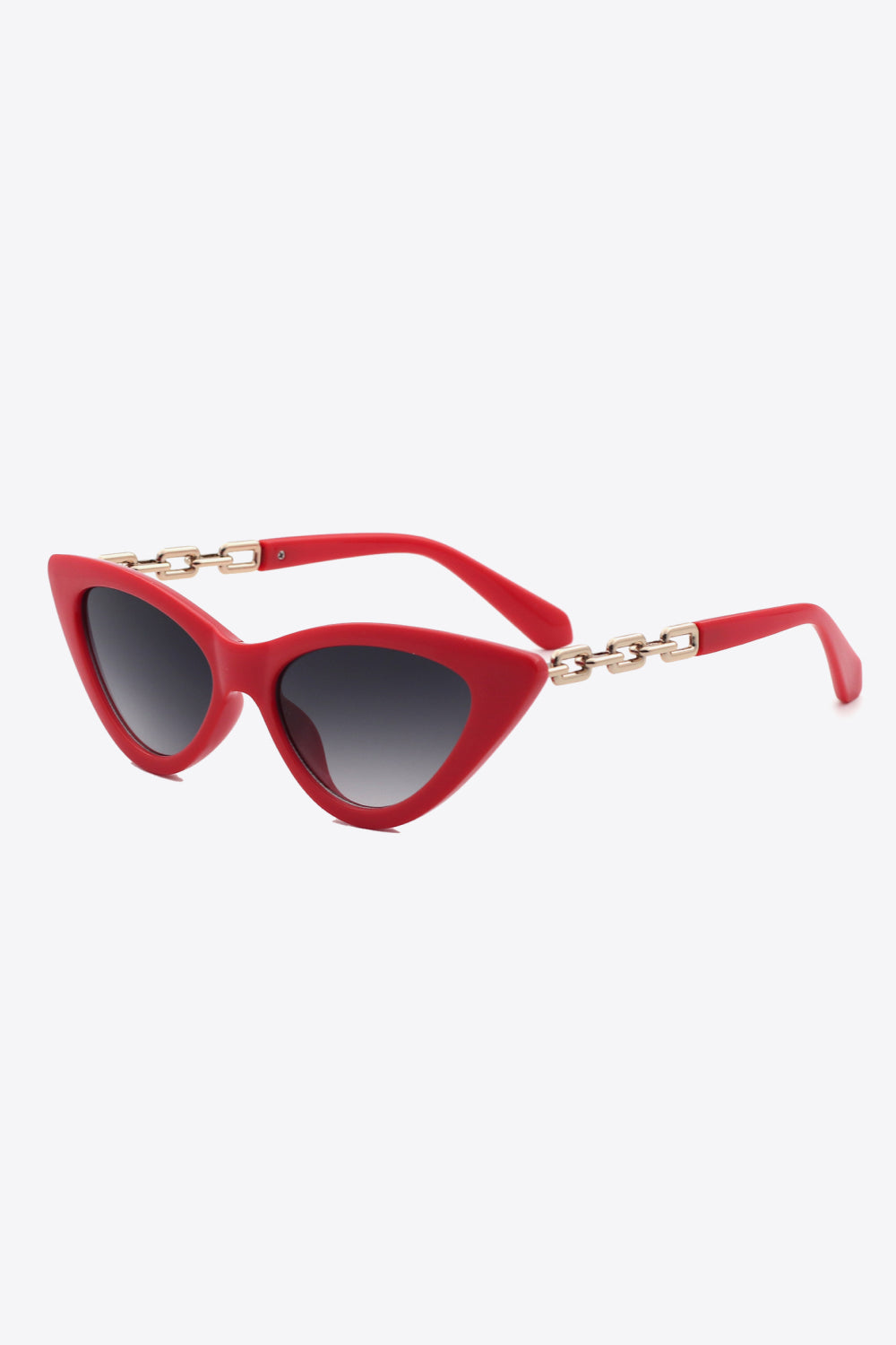 Chain Detail Cat-Eye Sunglasses - Luxe4Everyday Deep Red / One Size Sunglasses