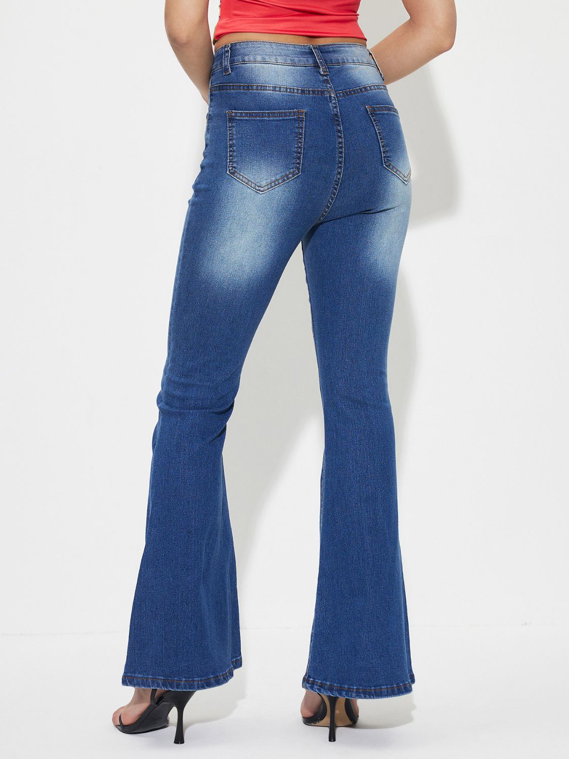 Mid-Rise Waist Bootcut Jeans - Luxe4Everyday Jeans