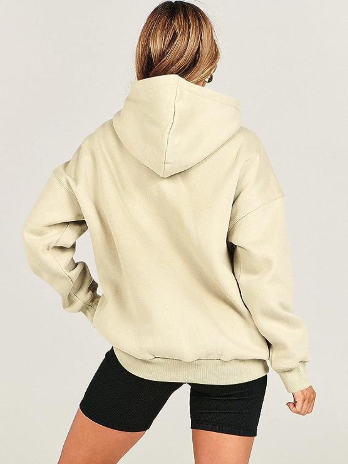 Dropped Shoulder Long Sleeve Hoodie - Luxe4Everyday Hoodie