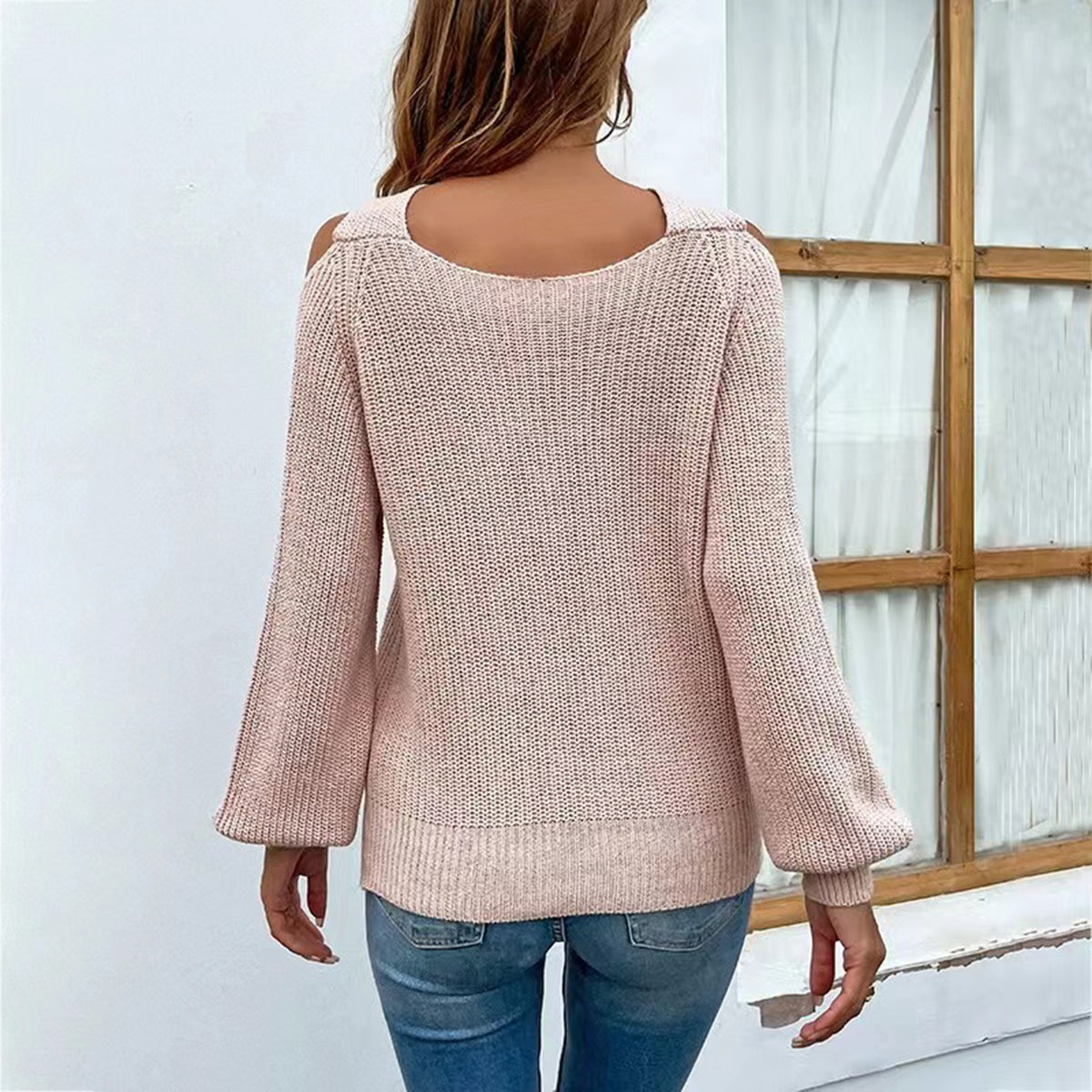 Crisscross Cold-Shoulder Sweater - Luxe4Everyday Sweater