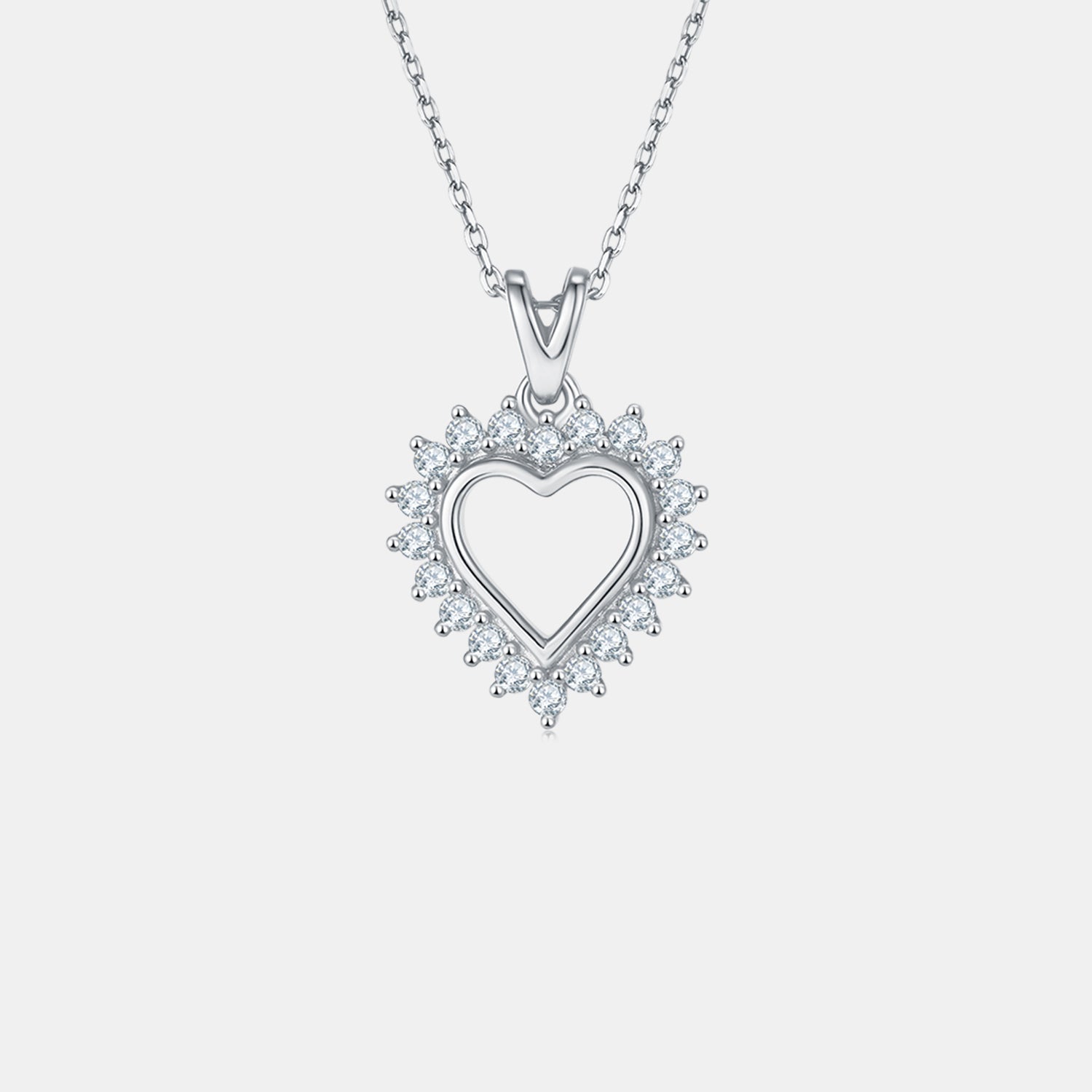 Moissanite 925 Sterling Silver Heart Pendant Necklace - Luxe4Everyday Necklace