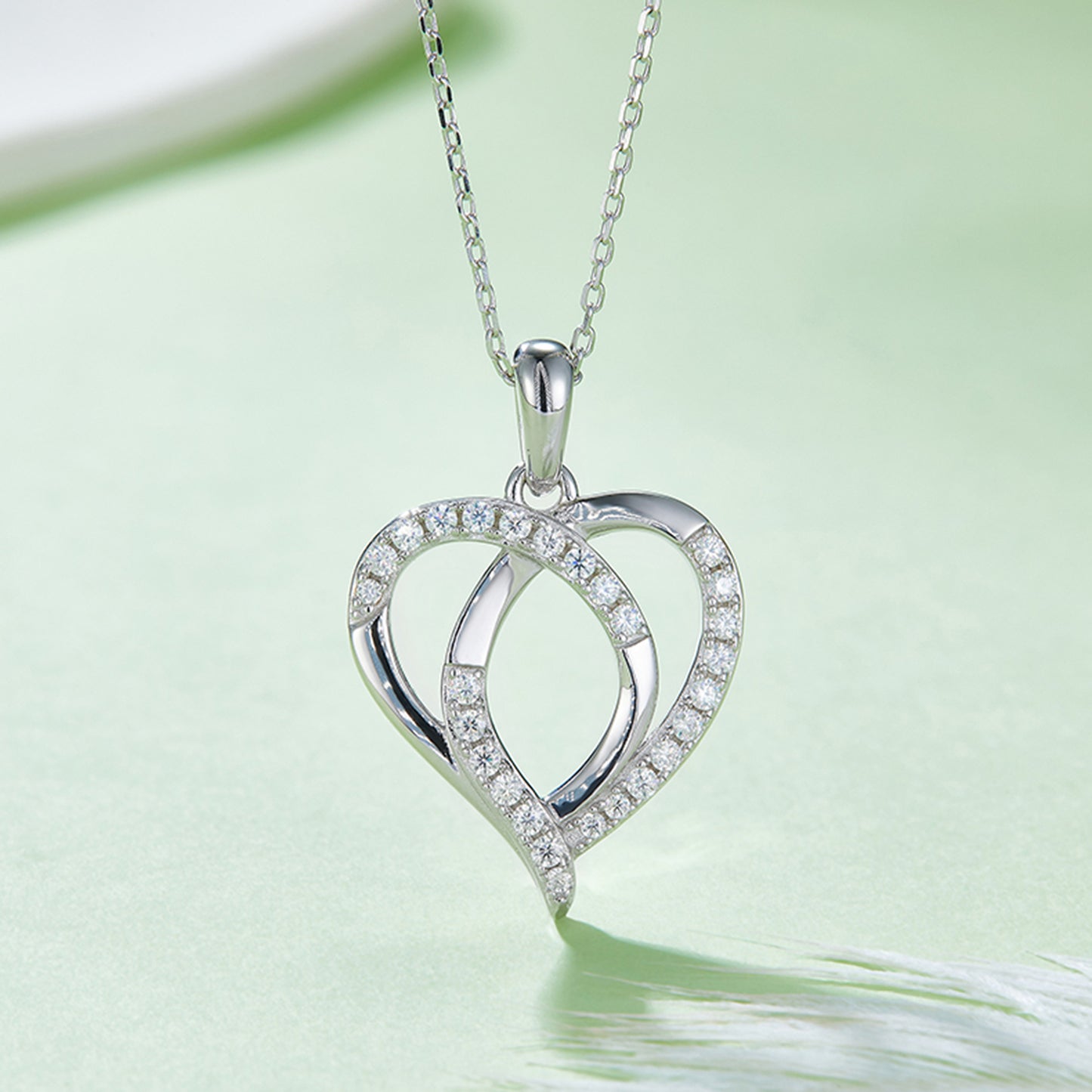 Moissanite 925 Sterling Silver Heart Shape Necklace - Luxe4Everyday Silver / One Size Necklace