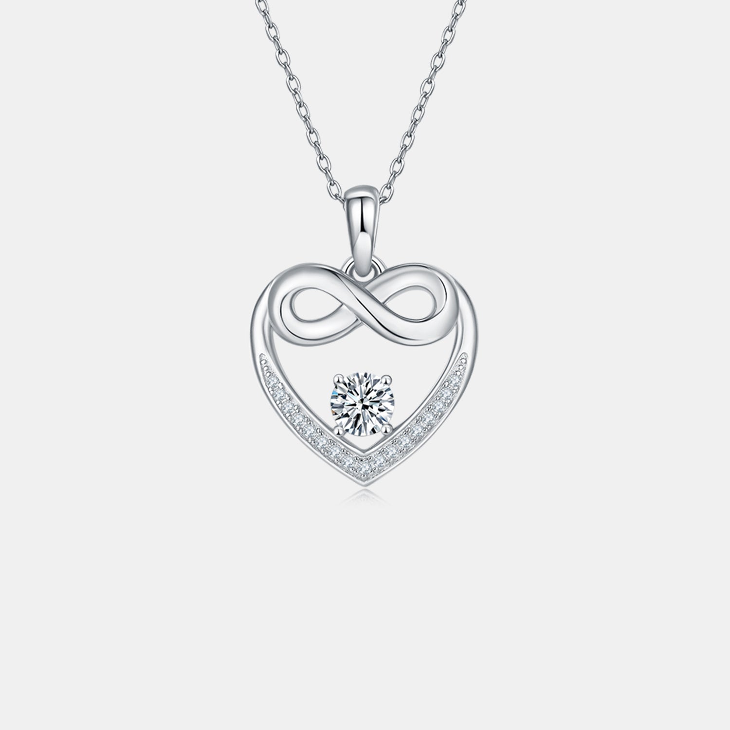 Moissanite 925 Sterling Silver Heart Necklace - Luxe4Everyday Necklace