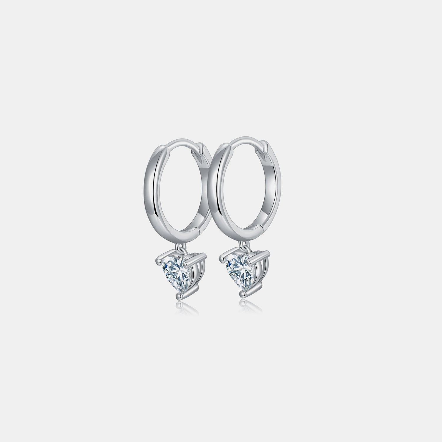 1 Carat Moissanite 925 Sterling Silver Heart Earrings - Luxe4Everyday Earrings