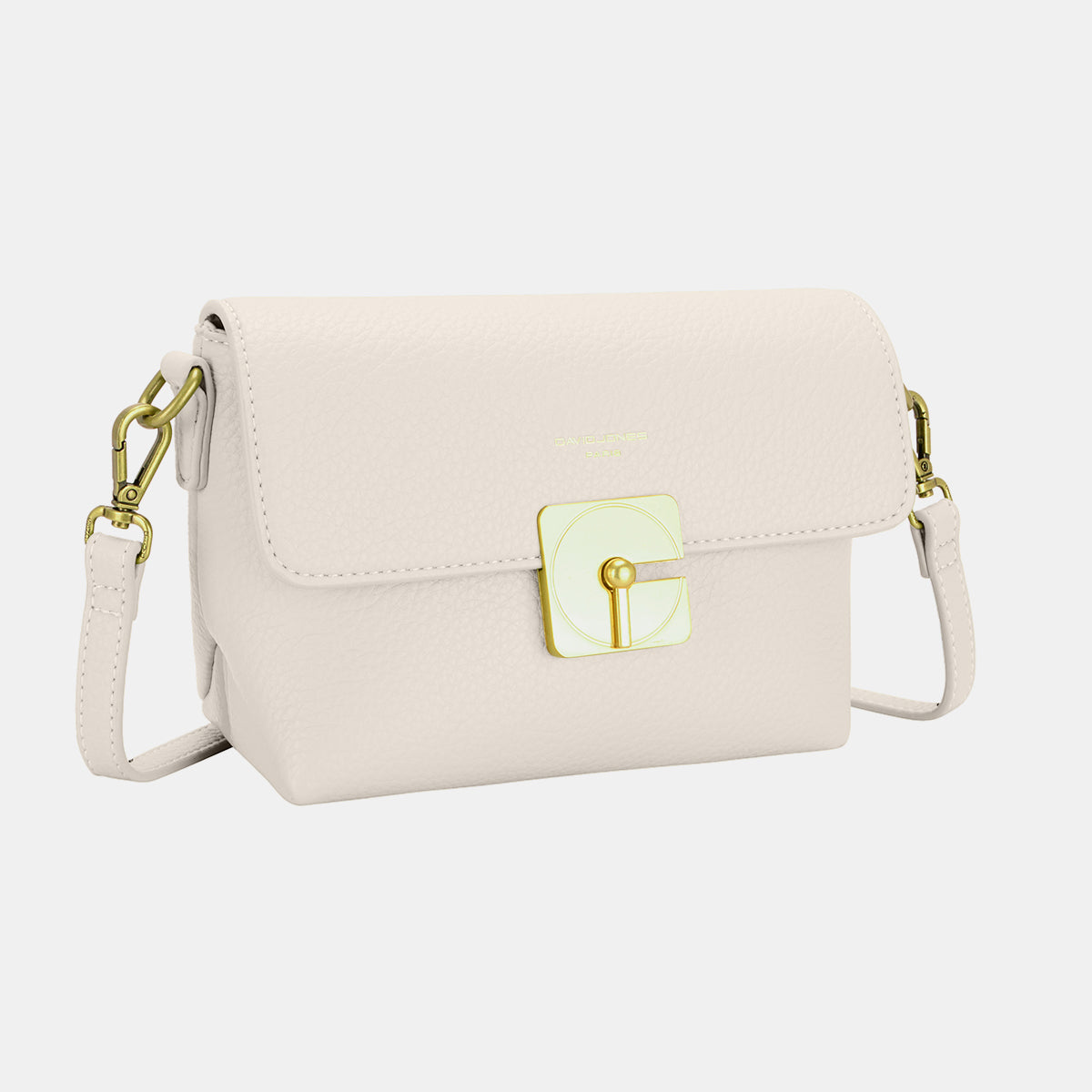 David Jones PU Leather Crossbody Bag - Luxe4Everyday Ivory / One Size Bags