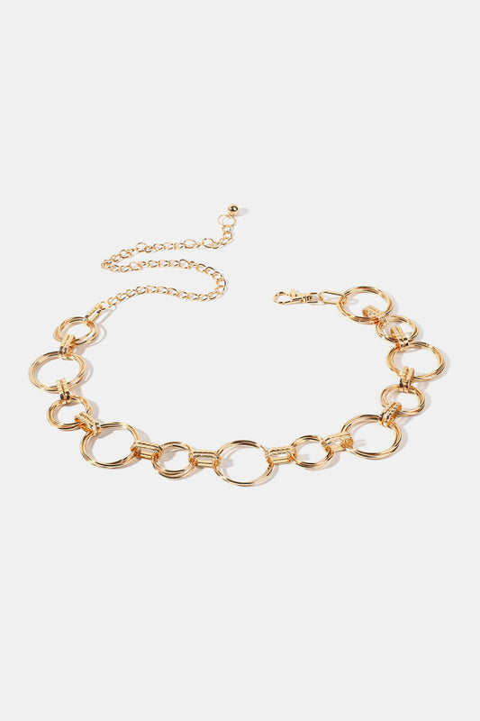 Alloy Chain Circle Shape Belt - Luxe4Everyday Gold / One Size Belt