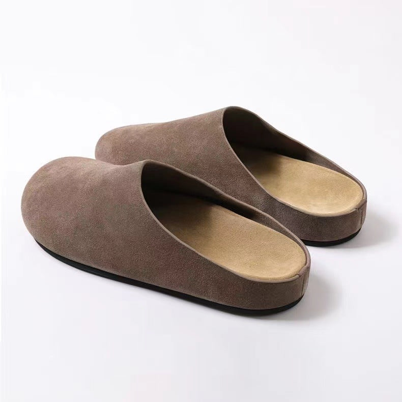 Suede Round Toe Slip-Ons - Luxe4Everyday Taupe / 35(US4) Shoes