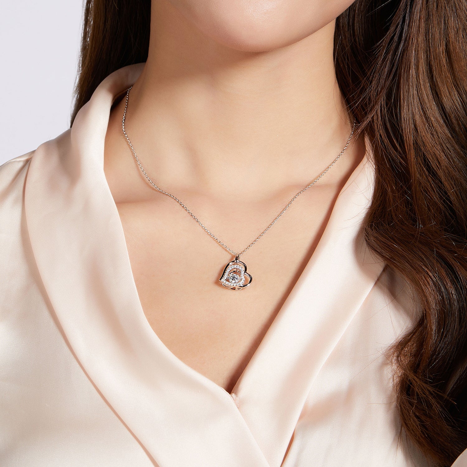 Moissanite 925 Sterling Silver Heart Necklace - Luxe4Everyday Necklace