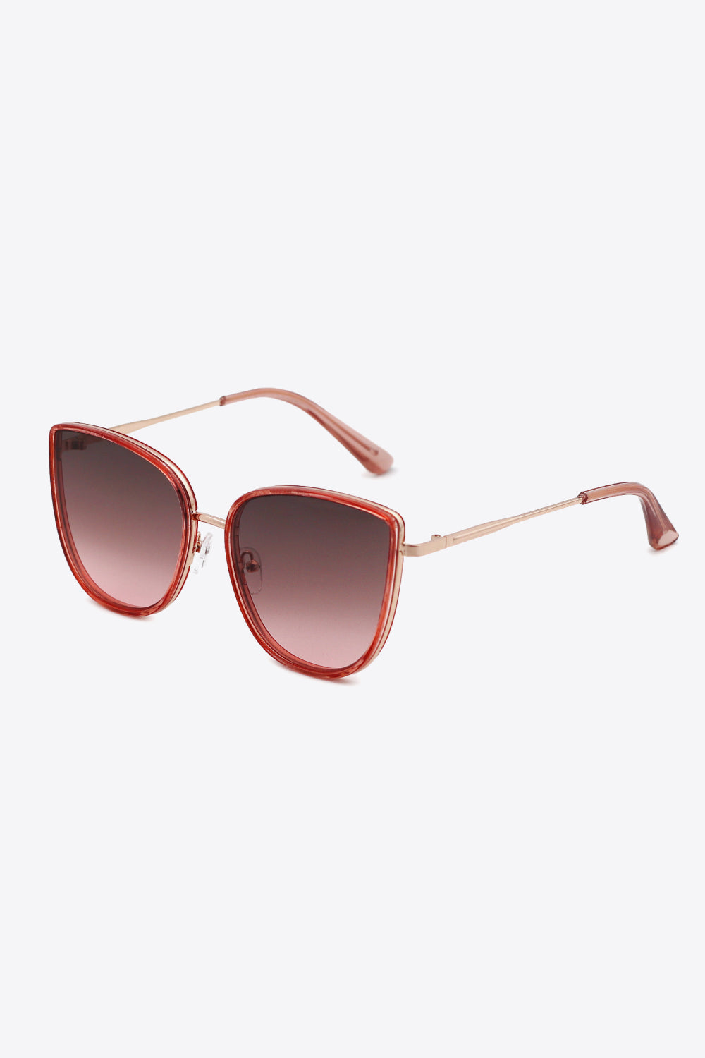 Full Rim Metal-Plastic Hybrid Frame Sunglasses - Luxe4Everyday Burgundy / One Size sunglasses