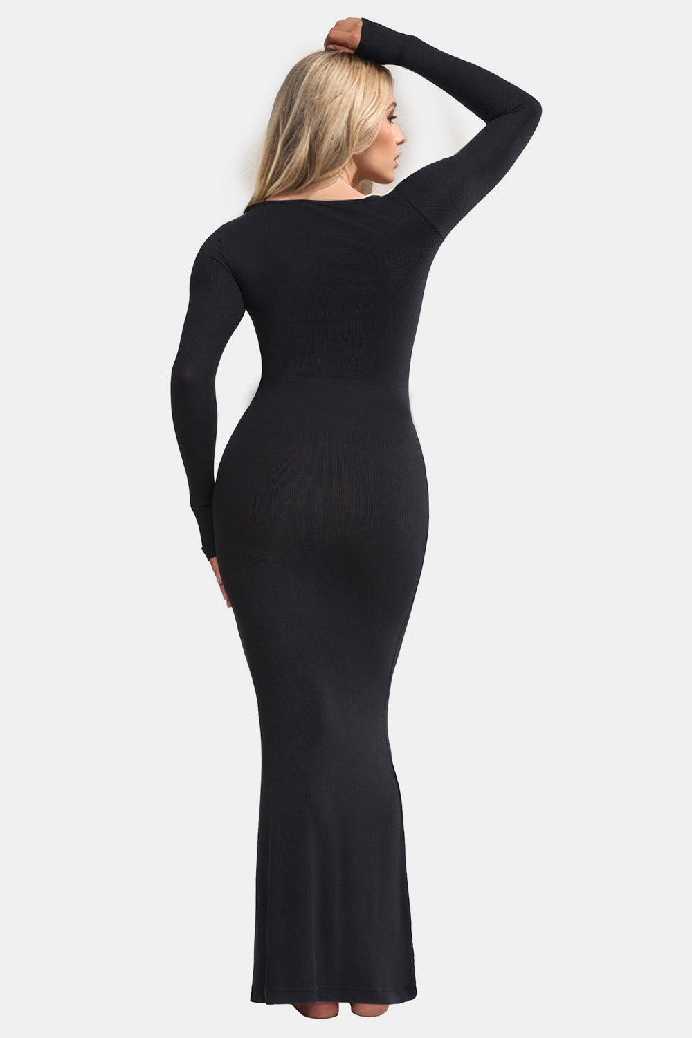 Basic Bae Built-In Shapewear Square Neck Long Sleeve Maxi Dress - Luxe4Everyday Caramel / S Dress