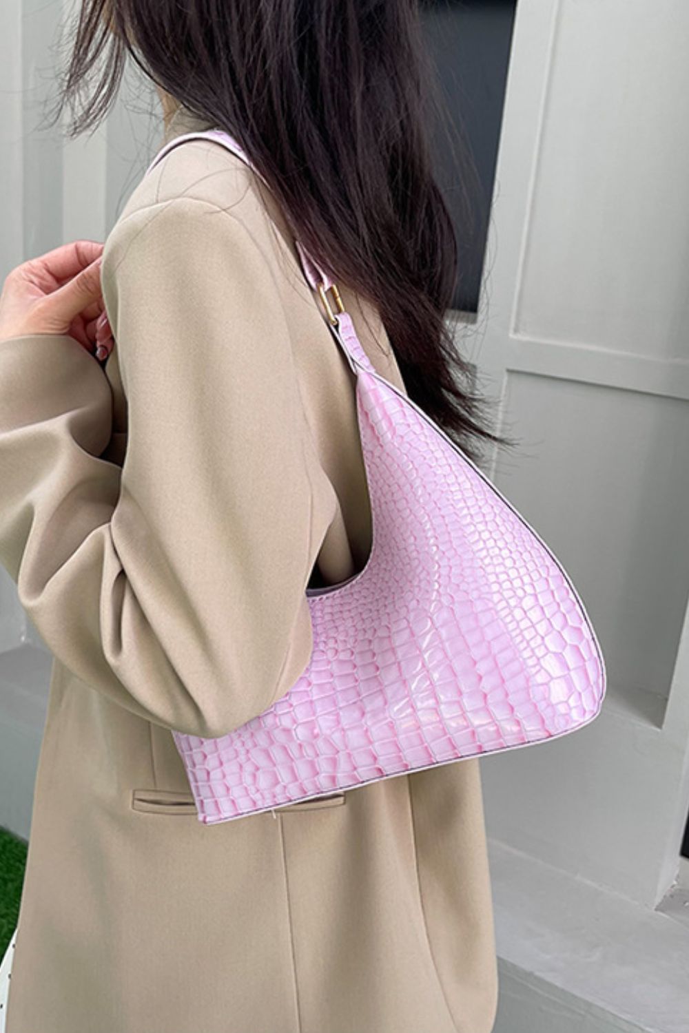 PU Leather Stone Texture Shoulder Bag - Luxe4Everyday Bags