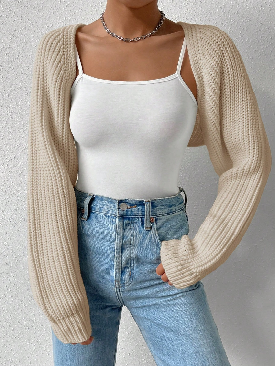 Honey Open Front Long Sleeve Cropped Cardigan - Luxe4Everyday Sweater