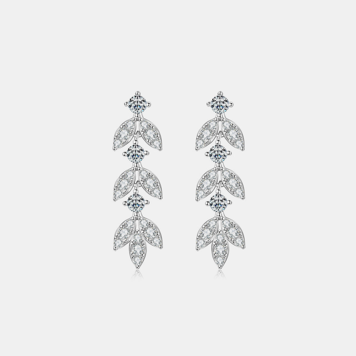 925 Sterling Silver Moissanite Leaf Earrings - Luxe4Everyday Earrings