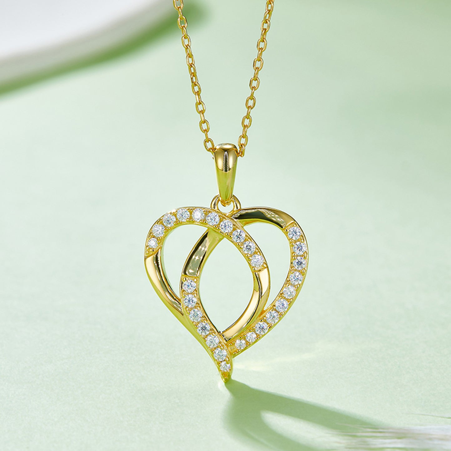 Moissanite 925 Sterling Silver Heart Shape Necklace - Luxe4Everyday Gold / One Size Necklace