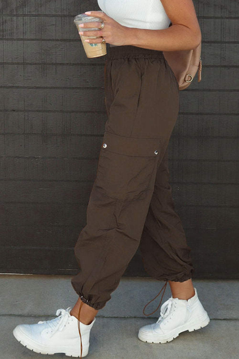 Drawstring Elastic Waist Pants with Pockets - Luxe4Everyday Pants